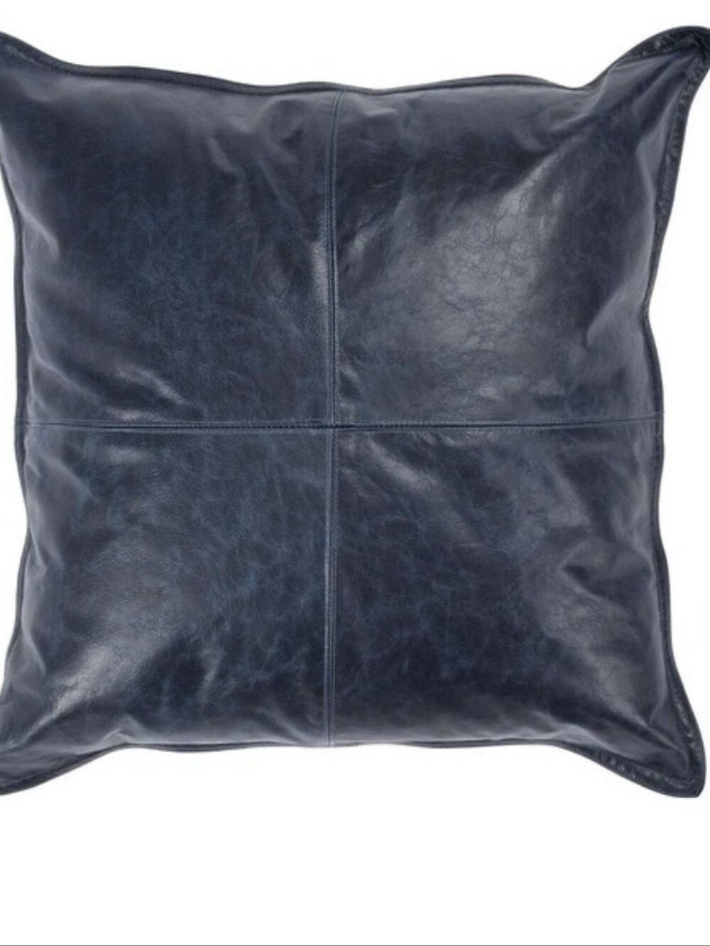 DUMONT Square Leather Pillow - Blue - Picture 7 of 7